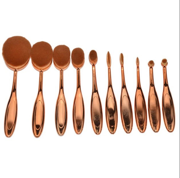 Rose gold makeup brush set 10-pc