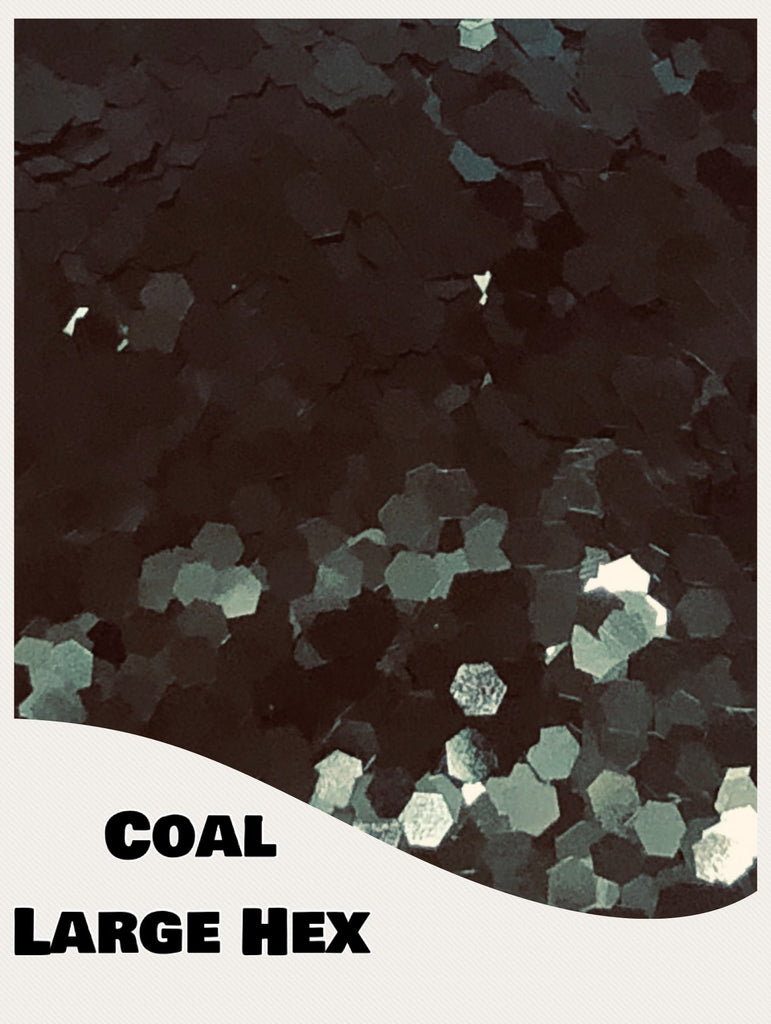 Coal Large Hex Glitter