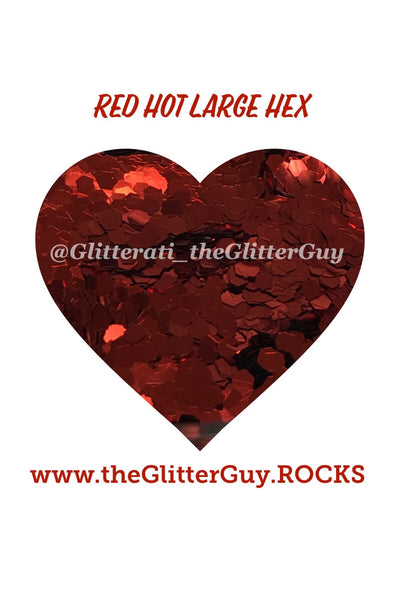 Red Hot Large Hex Glitter