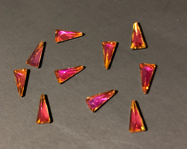 Pink/Orange Triangle Nail Charms (10)
