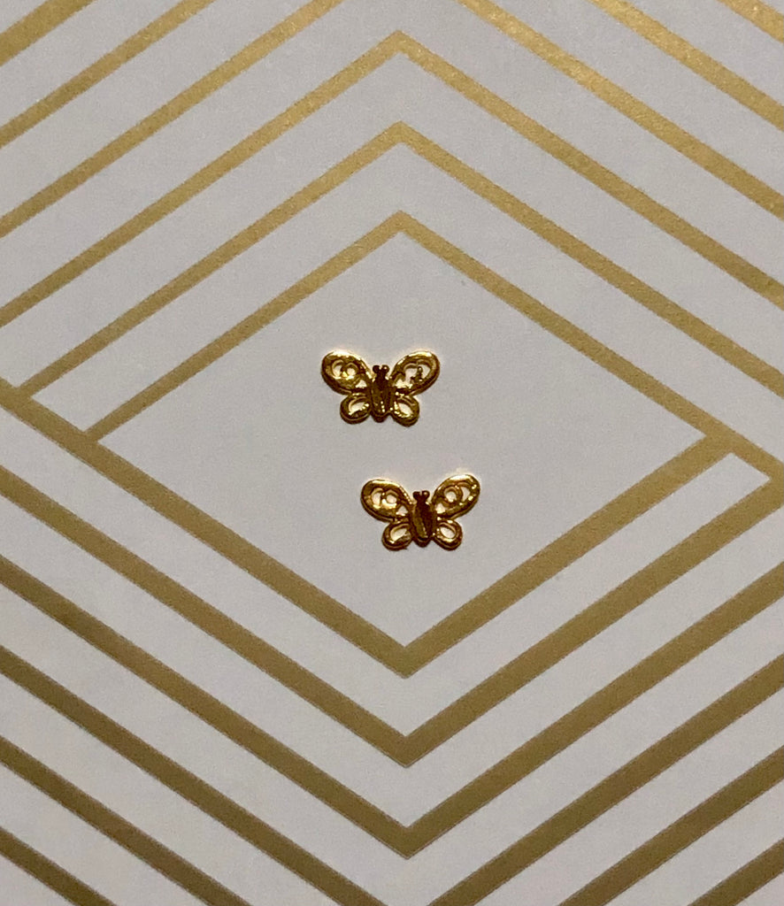 Gold Butterfly Nail Charms (2)