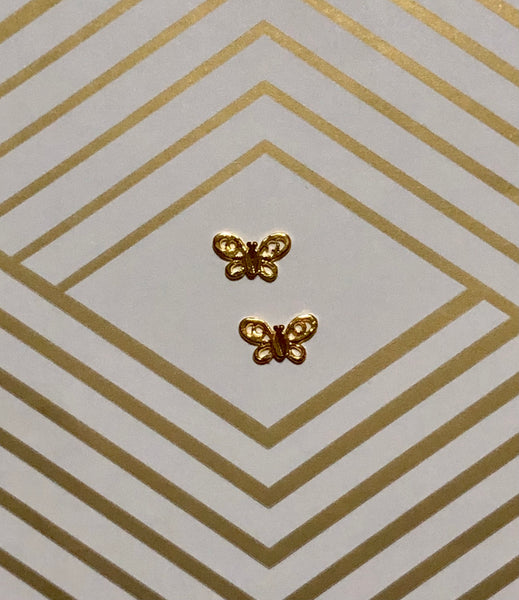 Gold Butterfly Nail Charms (2)