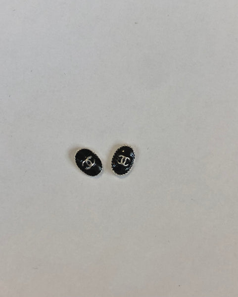 Black Oval Chanel Nail Charms (2) – Glitter Guy