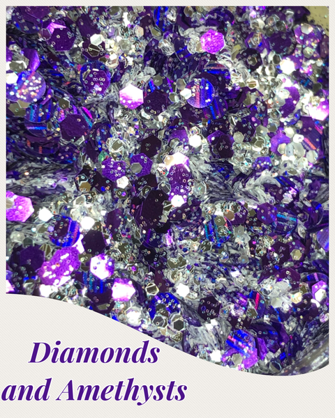 Diamond and Amethyst Glitter Mix