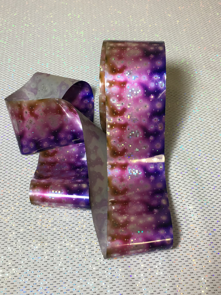 Purple & Pink Over Silver Holo Nail Foil